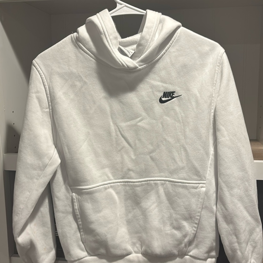 Nike All Kids Fit Sportswear Fleece Hoodie Kids Large, white